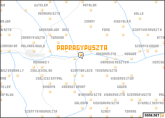 map of Páprágypuszta