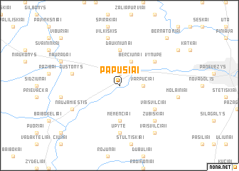 map of Papušiai