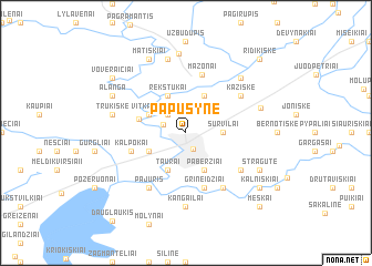 map of Papušynė