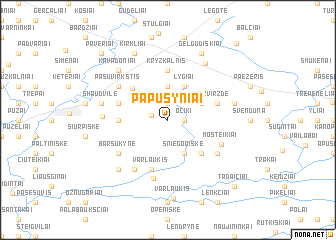 map of Papušyniai