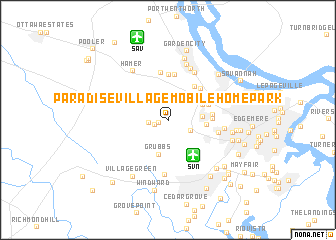 map of Paradise Village Mobile Home Park