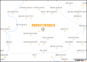 map of Parafʼyanovo