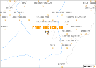 map of Paraíso de Celén