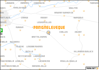 map of Parigné-lʼÉvêque