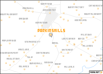 map of Parkins Mills
