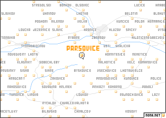 map of Paršovice
