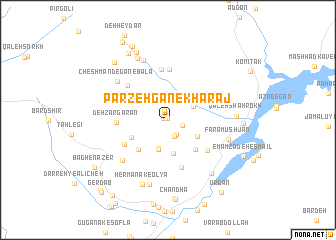 map of Parzehgān-e Kharāj