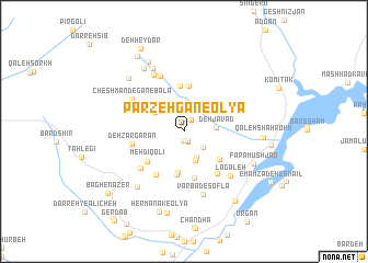 map of Parzehgān-e ‘Olyā