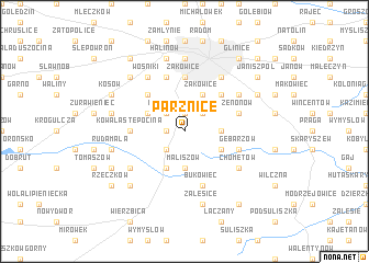 map of Parznice