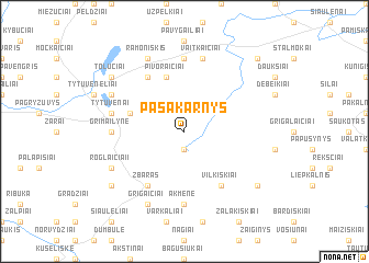 map of Pašakarnys