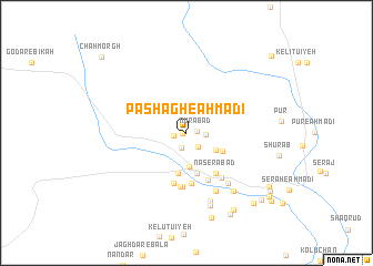 map of Pāshagh-e Aḩmadī