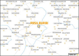 map of Pašilaupiai
