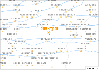 map of Paskynai