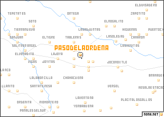 map of Paso de la Ordeña