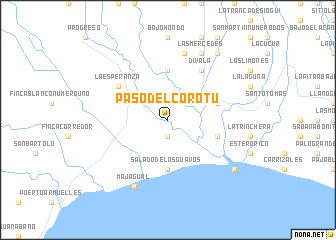 map of Paso del Corotú