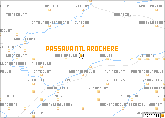 map of Passavant-la-Rochère