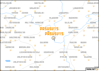 map of Pašušvys