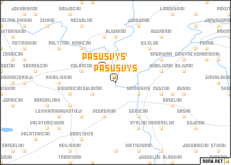 map of Pašušvys