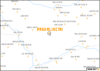 map of Pasvaliečiai