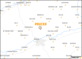 map of Păucea