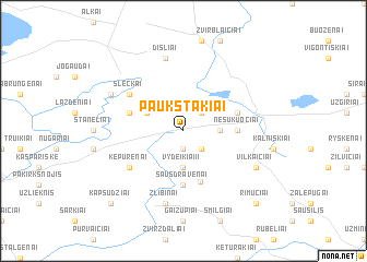 map of Paukštakiai