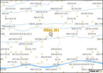 map of Pauliai