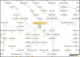 map of Păuneşti