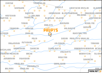 map of Paupys