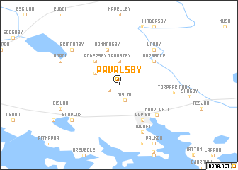 map of Påvalsby