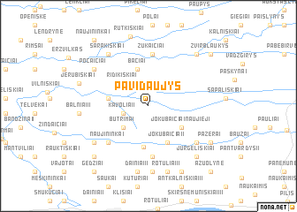 map of Pavidaujys