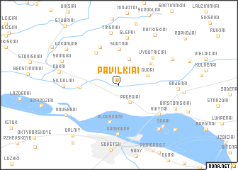 map of Pavilkiai