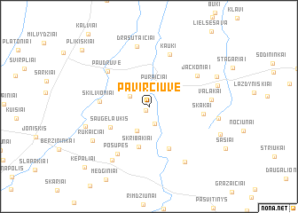 map of Pavirčiuvė