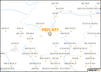 map of Pavľany