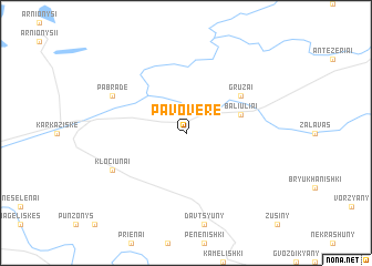 map of Pavoverė