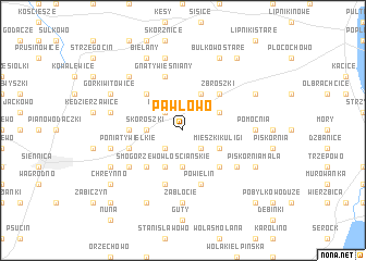 map of Pawłowo