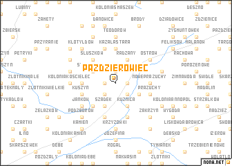 map of Paździerowiec