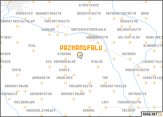 map of Pázmándfalu