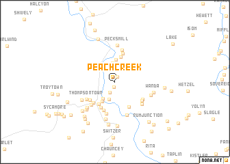 map of Peach Creek