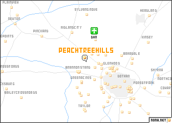 map of Peach Tree Hills