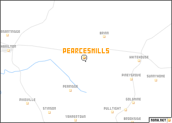 map of Pearces Mills