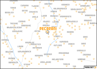 map of Pećarani