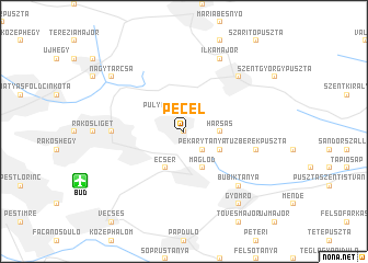 map of Pécel