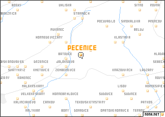 map of Pečenice