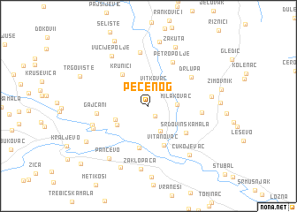 map of Pečenog