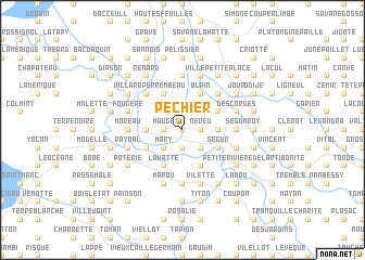 map of Pêchier