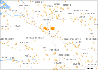 map of Pećina