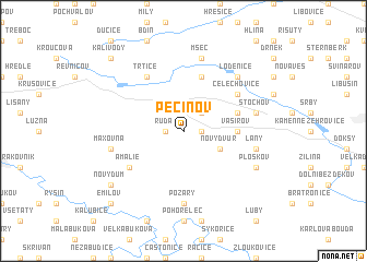 map of Pecínov