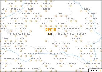 map of Pěčín