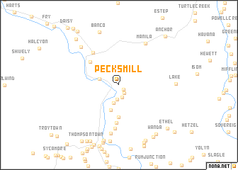 map of Pecks Mill