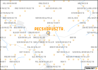 map of Pécskőpuszta